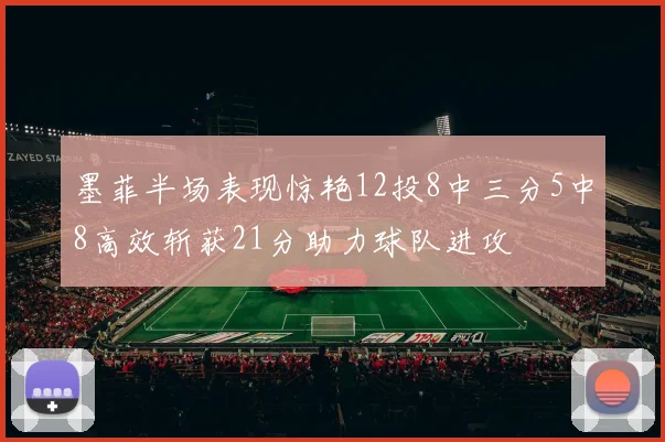 墨菲半场表现惊艳12投8中三分5中8高效斩获21分助力球队进攻
